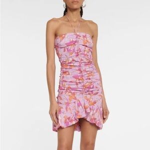 Isabel Marant Stacy Halter Mini Dress in Pink
